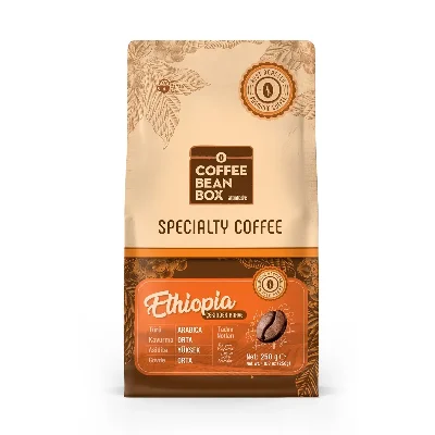 CoffeeBeanBox Ethiopia Single Origin Kavrulmuş Çekirdek Kahve 250 gr (Filtre Kahve İçin Öğütülmüş)