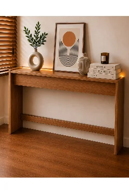 NOVA Koltuk Arkası Raf 110 cm LED Aydınlatmalı Prizsiz Salon Konsolu