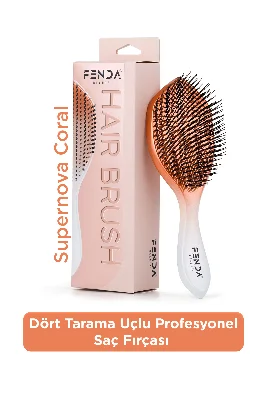Profesyonel 4 Pinli Geniş Başlık Turuncu Saç Fırçası FNDFPRO00004OR
