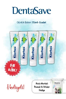 5 AL 4 ÖDE Klorhex Diş Macunu Günlük Bakım 75 ml ve Rosie