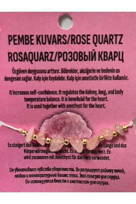 Pembe Kuvars İpli Bİleklik