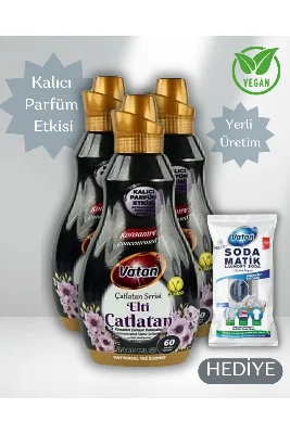 3 Adet Elti Çatlatan Konsantre Çamaşır Yumuşatıcısı HEDİYE ÇAMAŞIR SODASI - %100 Vegan, 1440 ml