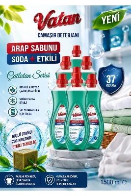 ÇAMAŞIR DETERJANI ARAPSABUNU ETKİLİ 1500 ML x 9 ADET