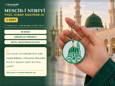 Mescid-i Nebi Tasarımlı Şık Anahtarlık (1 li - 5 li - 10 lu uygun fiyata satın alım seçeneği ile) FORMAY3D