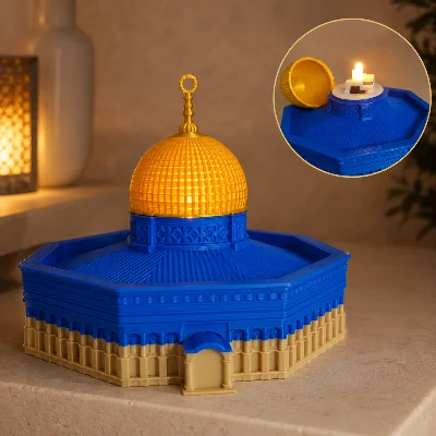Pilli LED Işıklı Kubbet-üs Sahra Maketi - Gece Lambası - Dekoratif Ürün - FORMAY3D
