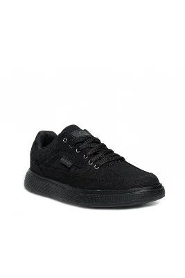 Siyah ve Kum Rengi Keten Hafif ve Rahat Erkek Sneaker Ayakkabı