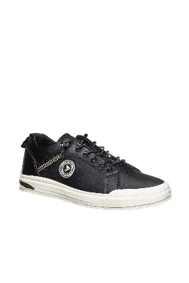 Siyah Lastik İp Günlük Erkek Sneaker Ayakkabı