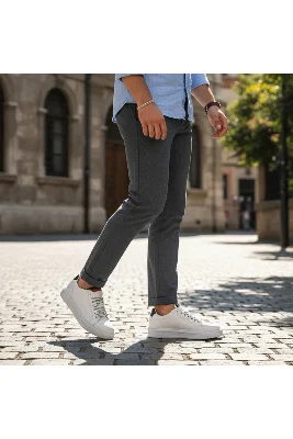 Beyaza Beyaz İpli Erkek Sneaker Ayakkabı