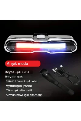 Bisiklet Scooter Şarj Edilebilir Güçlü Işık