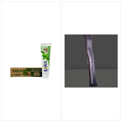 [Kampanya] Safia Organik Nanel + Hindistan Cevizi Diş Macunu 100 Ml + Spumy Tekli Diş Fırçası (Orta Sert) Kapaklı