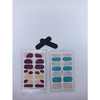 Kendinden Yapışkanlı Nail Sticker 2 Paket Tırnak Stickeri Takma Yapışkanlı Oje Mavi