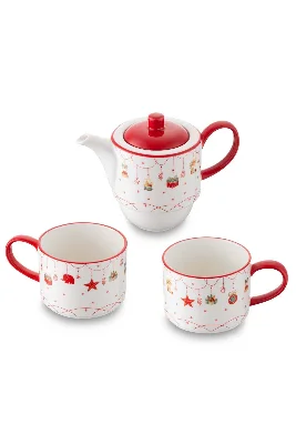 New Year Janus Teapot Ve 2'li Bardak Seti