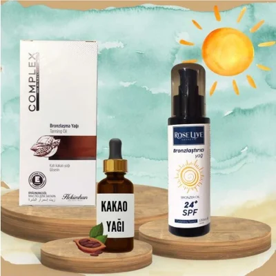 Complex Bronzlaşma Yağı + Kakao Yağı + 24 Spf Bronzlaştırıcı Set