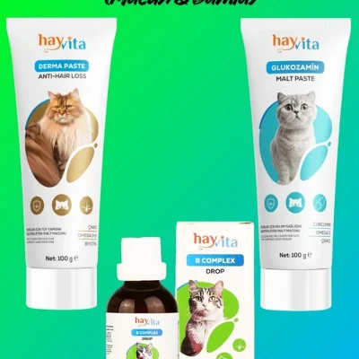 Tüy Bakım & Hareket Desteği Seti (B Complex Drop, Anti-Hair Loss & Glukozamin Macun)