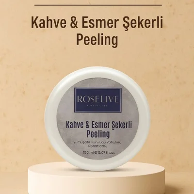 Roselive - Kahve & Esmer Şekerli Peeling 150 Ml (Yumuşatır, Rahatlatır, Kuruluğu Yatıştırır,)