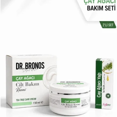DR.BRONOS Çay Ağacı Cilt Bakım Kremi 150 ml. | Softem Çay Ağacı Yağı 20 ml.