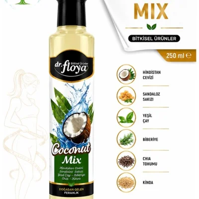 Dr.Floya Coconut Mix 250 ml | Hindistan Cevizi, Yeşil Çay, Kinoa İçerikli