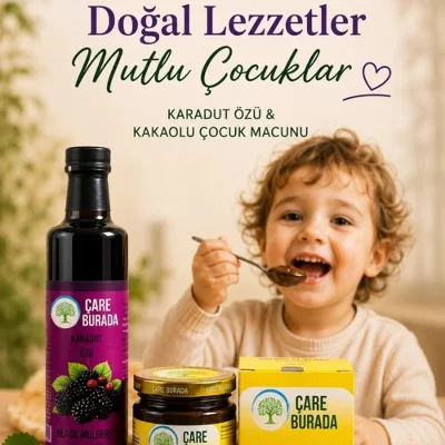 ÇareBurada Karadut Özü 500 ml & Kakaolu Çocuk Macunu 240 gr | Çocuklara Özel Avantajlı Set