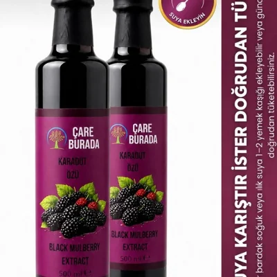 ÇareBurada Karadut Özü 2 Adet 500 ml | Yoğun Karadut Lezzeti