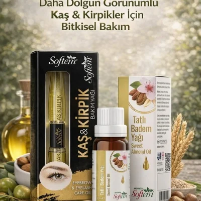 ÇareBurada Kaş&Kirpik Bakım Yağı 20 ml. + Tatlı Badem Yağı 20 ml. | Kaş Kirpik Bakım Seti