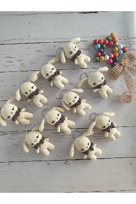 Amigurumi örgü tavşan minik anahtarlik