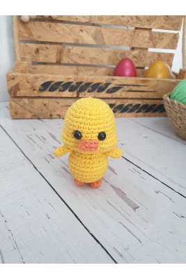 Amigurumi örgü minik sarı ördek anahtarlik