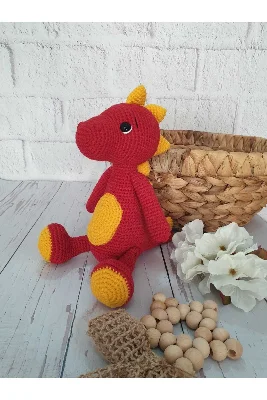 Amigurumi Organik Örgü Oyuncak Dinozor