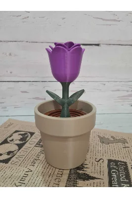 Dekoratif Saksı ve Çiçek - 16 cm