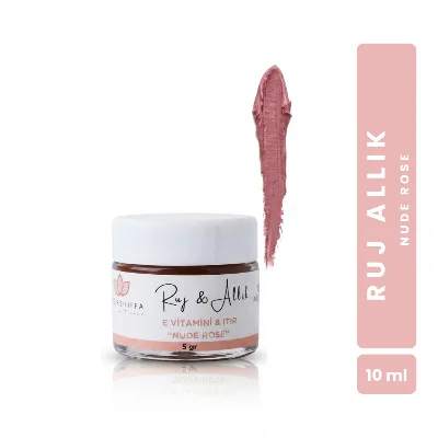 Bitkisel İçerikli Doğal Ruj Allık NUDE ROSE (Kavanoz) 5 gr