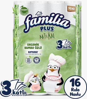 FAMİLİA Plus Natural Rulo Kağıt Havlu Bambu 16'lı
