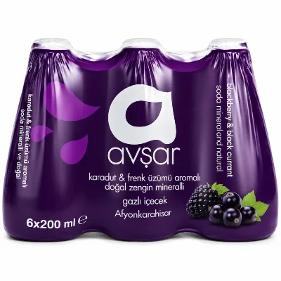 Avşar Karadut Aromalı Maden Suyu 200 ml x 24 Adet