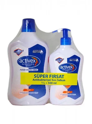 ACTİVEX Antibakteriyel Sıvı Sabun Hassas 1 Lt + 500 Ml