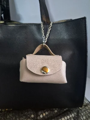 Gogo Charm Çanta Aksesuarı Mini Çanta Hakiki Deri 000 Açık Krem