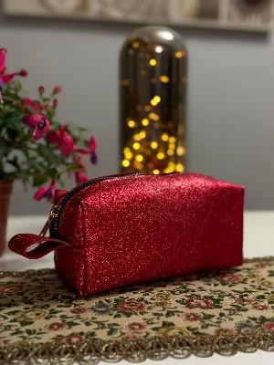 Gogo Makyaj Kozmetik Çantası Kırmızı-simli