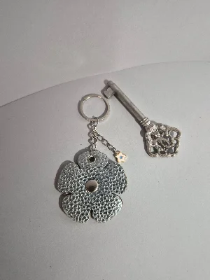 Gogo Hakiki Deri Anahtarlık Charm Açık Mavi