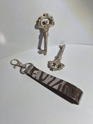Gogo Hakiki Deri Anahtarlık Charm Çok Renkli