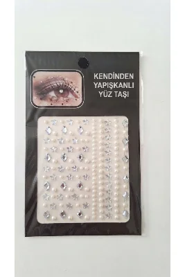 İncili Saç Vücut ve Yüz Taşı Yapışkanlı