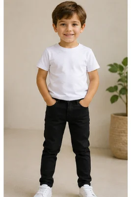 Erkek Çocuk Siyah Skinny Fit Jean Pantolon
