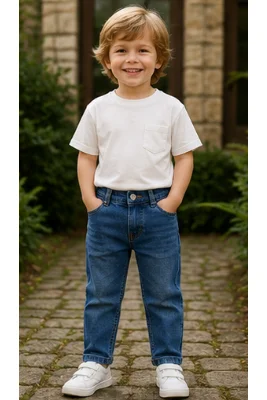 Erkek Çocuk Mavi Skinny Jeans Pantolon