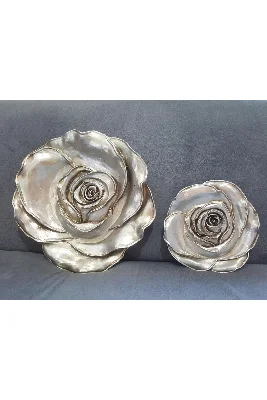 2 Boy 3 Boyutlu Gül Çiçek Silikon Kalıp K-692, Polyester Kokulu Taş Alçı Kalıbı