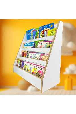 Melis 4 Raflı Kitaplık - Montessori Kitaplık - Çocuk Odası Kitap Rafı - Yerden Kitaplık
