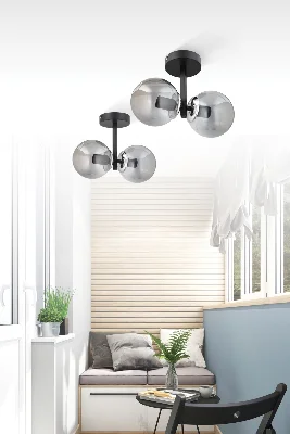 ÇAKRA 2'Lİ BEYAZ - ALTIN RENKTE BEYAZ GLOB CAMLI MODERN PLAFONYER AVİZE