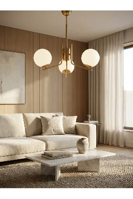 ŞENNA 3'LÜ SİYAH - KROM RENKTE FÜME GLOB CAMLI MODERN SARKIT AVİZE OTURMA ODASI SALON