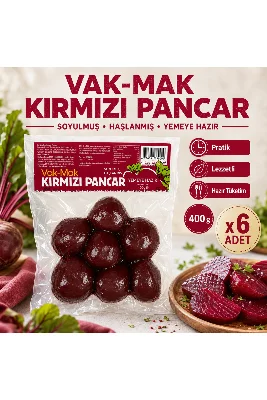 VAK-MAK Kırmızı Pancar Soyulmuş Haşlanmış Yemeye Hazır