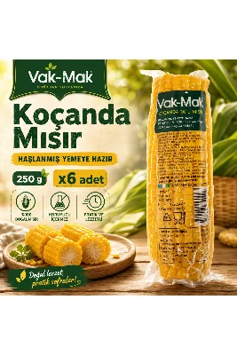 VAK-MAK Koçanda Mısır Haşlanmış Yemeye Hazır