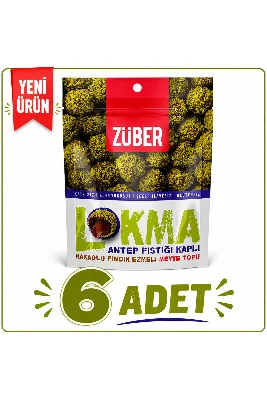 Züber Lokma Antep Fıstığı Kaplı Kakaolu Fındık Ezmeli Meyve Topu