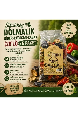 Şifalıköy Kurutulmuş Biber Patlıcan Kabak Karışımı 20 Adet