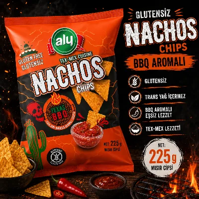 Aly BBQ Aromalı Glütensiz Nachos Cips