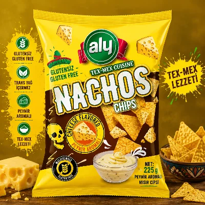 Aly Peynir Aromalı Glütensiz Nachos Cips