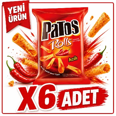 Patos Rolls Acı Baharatlı Mısır Cipsi